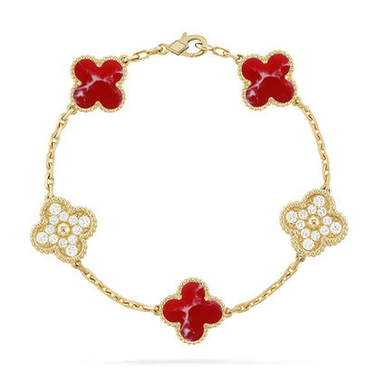 [LUCKY LOVE]CLOVER DIAMOND GOLD BRACELET COLLECTION,5 MOTIFS