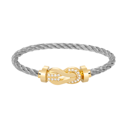 [LUCKY LOVE]CHANCE LARGE 8 FIGURE BUCKLE HALF DIAMOND BRACELET GOLD
