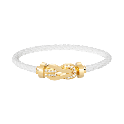 [LUCKY LOVE]CHANCE LARGE 8 FIGURE BUCKLE HALF DIAMOND BRACELET GOLD