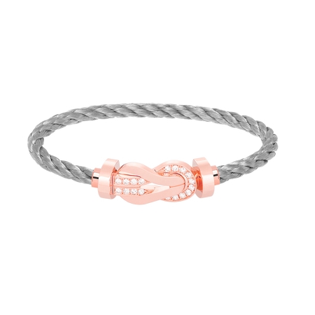 [LUCKY LOVE]CHANCE LARGE 8 FIGURE BUCKLE HALF DIAMOND BRACELET ROSE GOLD
