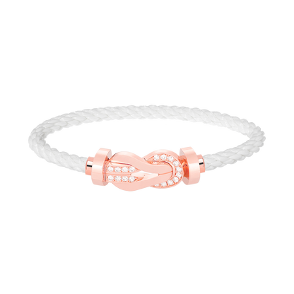 [LUCKY LOVE]CHANCE LARGE 8 FIGURE BUCKLE HALF DIAMOND BRACELET ROSE GOLD