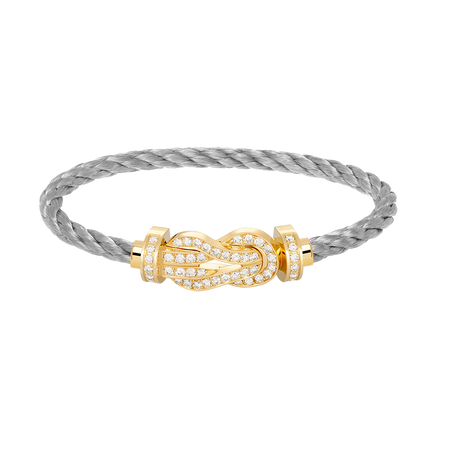 [LUCKY LOVE]CHANCE LARGE 8 FIGURE BUCKLE FULLDIAMOND BRACELET GOLD