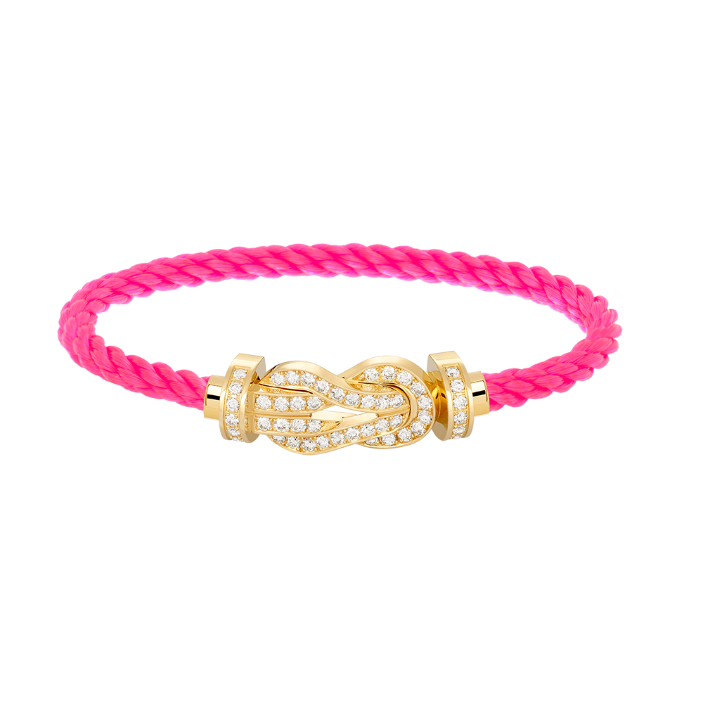 [LUCKY LOVE]CHANCE LARGE 8 FIGURE BUCKLE FULLDIAMOND BRACELET GOLD