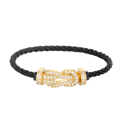 [LUCKY LOVE]CHANCE LARGE 8 FIGURE BUCKLE FULLDIAMOND BRACELET GOLD