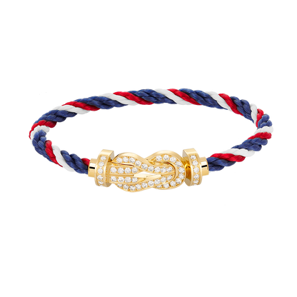 [LUCKY LOVE]CHANCE LARGE 8 FIGURE BUCKLE FULLDIAMOND BRACELET GOLD