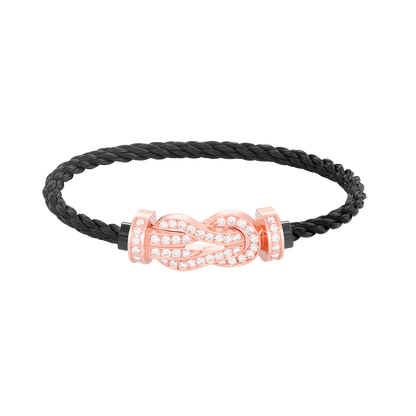 [LUCKY LOVE]CHANCE LARGE 8 FIGURE BUCKLE FULL DIAMOND BRACELET ROSE GOLD