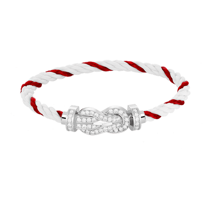 [LUCKY LOVE]CHANCE LARGE 8 FIGURE BUCKLE FULL DIAMOND BRACELET SILVER