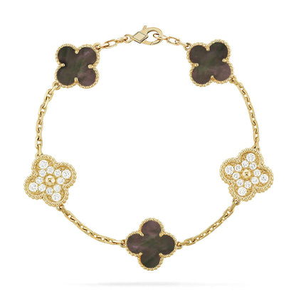 [LUCKY LOVE]CLOVER DIAMOND GOLD BRACELET COLLECTION,5 MOTIFS