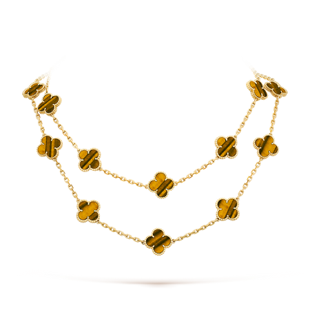 [LUCKY LOVE]CLOVER 20 MOTIFS TIGER EYE ROSE GOLD