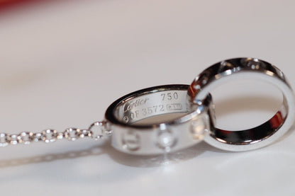 [LUCKY LOVE]LOVE NECKLACE PINK GOLD AND SILVER