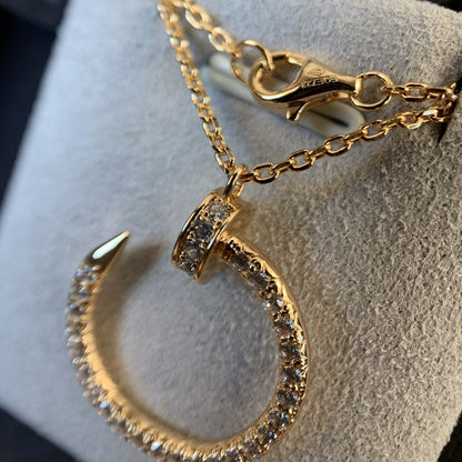 [LUCKY LOVE]JUSTE NECKLACE PINK GOLD DIAMONDS