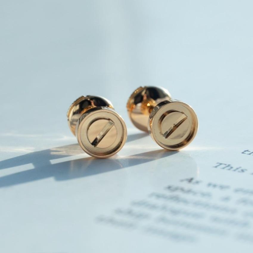 [LUCKY LOVE]LOVE EARRINGS PINK GOLD 10MM