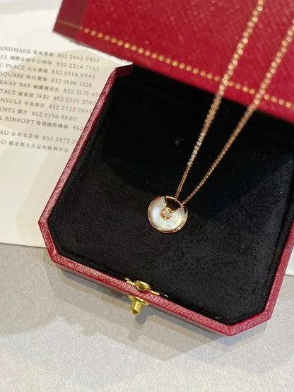 [LUCKY LOVE]AMULETTE ROSE GOLD MOP NECKLACE
