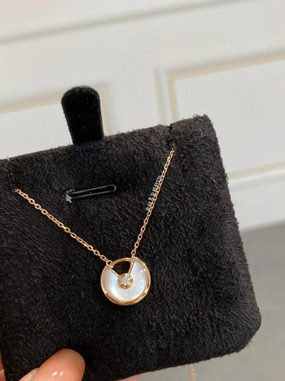 [LUCKY LOVE]AMULETTE ROSE GOLD MOP NECKLACE