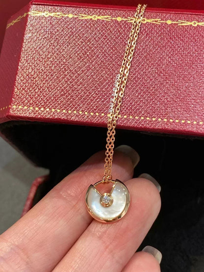 [LUCKY LOVE]AMULETTE ROSE GOLD MOP NECKLACE