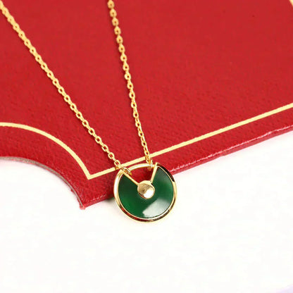 [LUCKY LOVE]AMULETTE GOLD MALACHITE NECKLACE