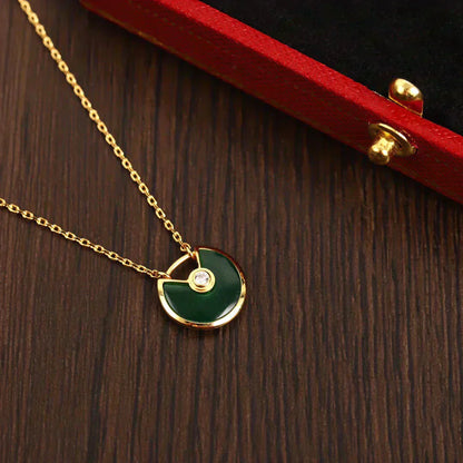 [LUCKY LOVE]AMULETTE GOLD MALACHITE NECKLACE