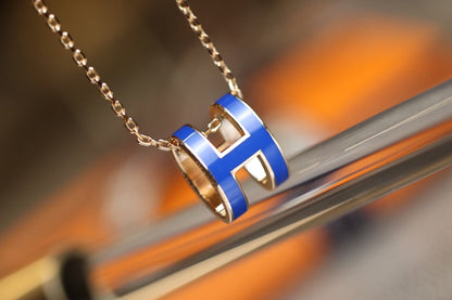 [LUCKY LOVE]POP H PEDANT PINK GOLD