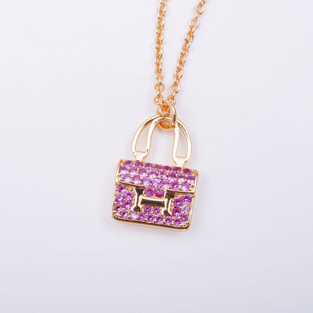 [LUCKY LOVE]CONSTANCE PEDANT PURPLE DIAMOND NECKLACE