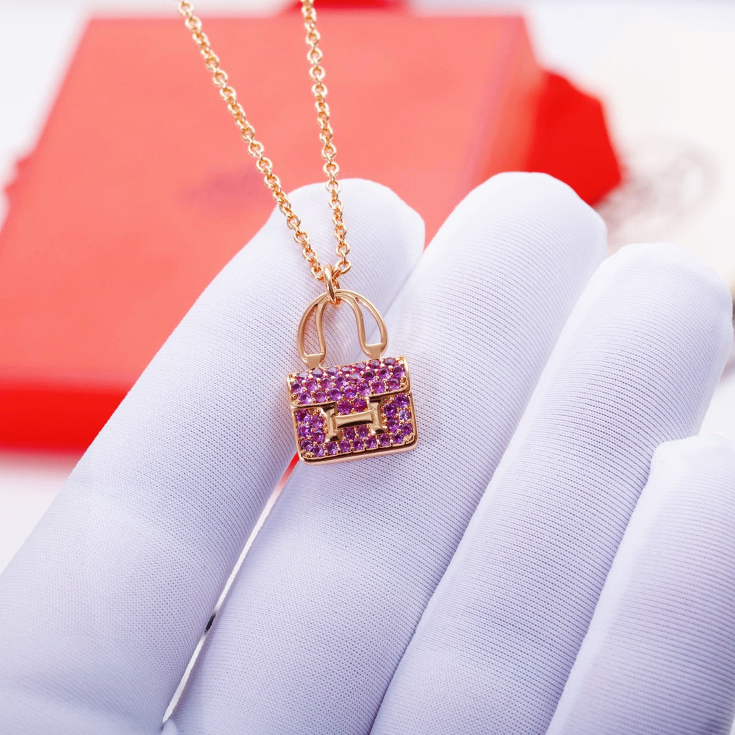 [LUCKY LOVE]CONSTANCE PEDANT PURPLE DIAMOND NECKLACE