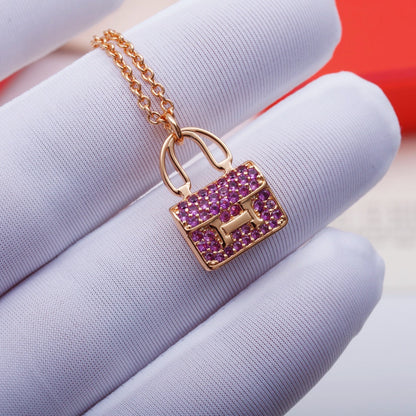 [LUCKY LOVE]CONSTANCE PEDANT PURPLE DIAMOND NECKLACE