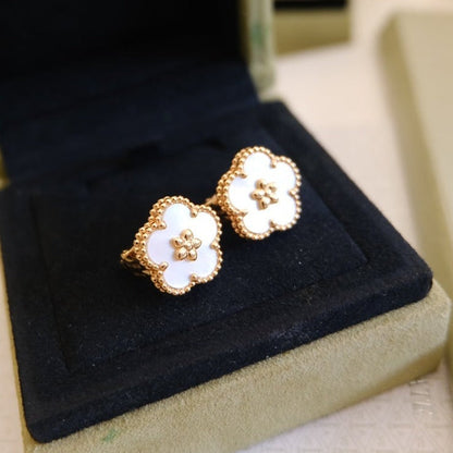 [LUCKY LOVE]LUCKY PINK GOLD WHITE MOP EARRINGS