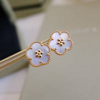 [LUCKY LOVE]LUCKY PINK GOLD WHITE MOP EARRINGS