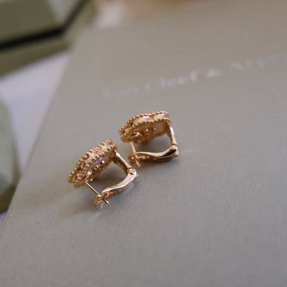 [LUCKY LOVE]LUCKY PINK GOLD WHITE MOP EARRINGS