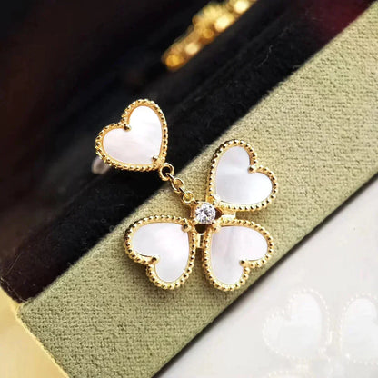 [LUCKY LOVE]CLOVER SWEET WHITE MOP EARRINGS