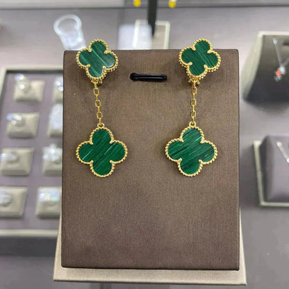 [LUCKY LOVE]CLOVER 2 MOTIFS  EARRINGS (MULTIPLE CHOICESC