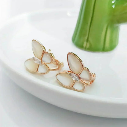 [LUCKY LOVE]BUTTERFLY MOP DIAMOND EARRINGS