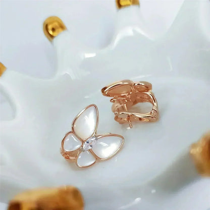 [LUCKY LOVE]BUTTERFLY MOP DIAMOND EARRINGS