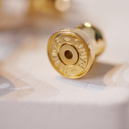 [LUCKY LOVE]MINI POP H GOLD EARRINGS GREY