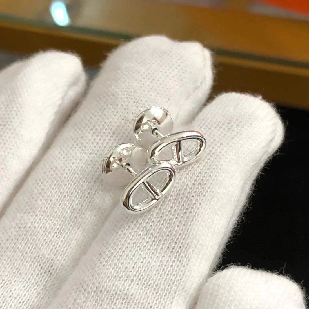 [LUCKY LOVE]CHAINE SMALL EARRINGS GOLD AND SILVER