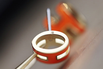 [LUCKY LOVE]MINI POP H EARRINGS ORANGE