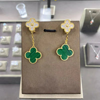 [LUCKY LOVE]CLOVER  2 MOTIFS  DIAMOND  EARRINGS (MULTIPLE CHOICESç´