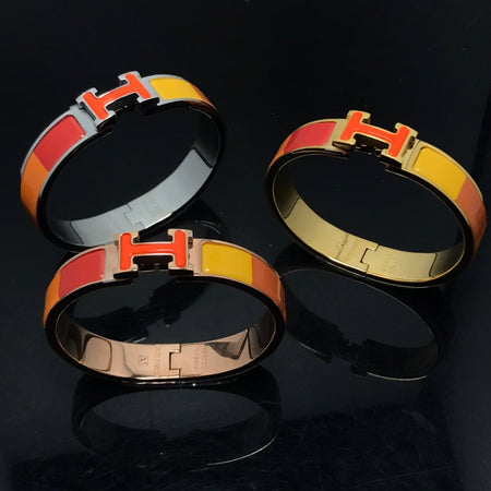 [LUCKY LOVE]H BRACELET ORANGE RAINBOW CERAMIC