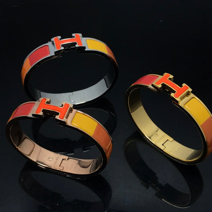 [LUCKY LOVE]H BRACELET ORANGE RAINBOW CERAMIC