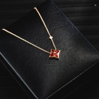 [LUCKY LOVE]STAR NECKLACE PINK GOLD 1 DIAMOND