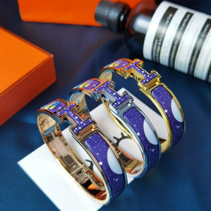 [LUCKY LOVE]H STAR AND MOON BRACELET 12MM