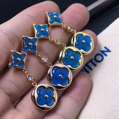 [LUCKY LOVE]STAR AND SUN AGATE DIAMOND EARRINGS