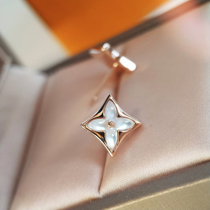 [LUCKY LOVE]STAR MOP PINK GOLD EARRINGS