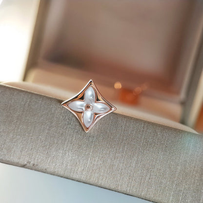 [LUCKY LOVE]STAR MOP PINK GOLD EARRINGS