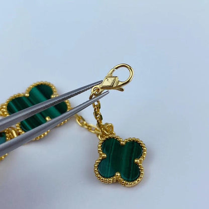 [LUCKY LOVE]MAGIC CLOVER MALACHITE GOLD BRACELET 5 MOTIFS