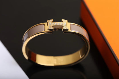 [LUCKY LOVE]H BRACELET GOLD DIAMOND