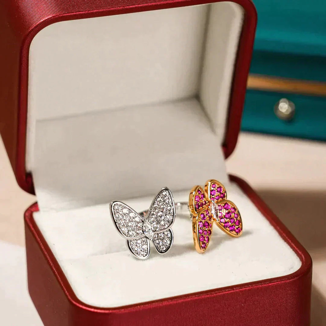 [LUCKY LOVE]TWIN BUTTERFLY DIAMOND RING