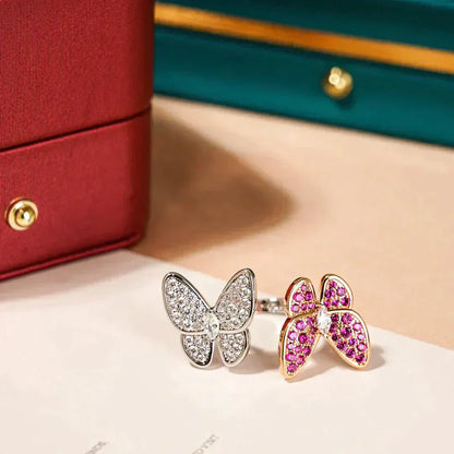[LUCKY LOVE]TWIN BUTTERFLY DIAMOND RING