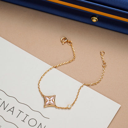 [LUCKY LOVE]STAR 1 DIAMOND PINK GOLD BRACELET