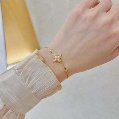 [LUCKY LOVE]STAR 1 DIAMOND PINK GOLD BRACELET