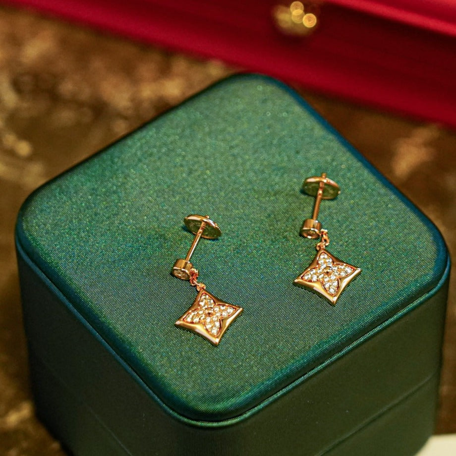 [LUCKY LOVE]STAR DIAMONDS EARRINGS GOLD